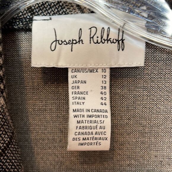 Joseph Ribcoff Checked Jacket With Vegan Leather Sleeves. Size 10. - Picture 8 of 10